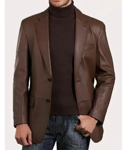 mens-classic-brown-two-button-leather-blazer