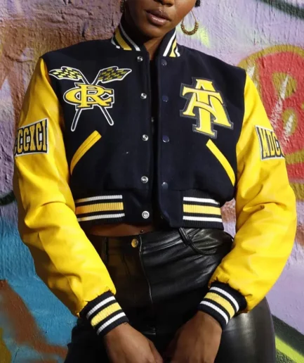 Women’s North Carolina A&T State University Cropped Varsity Jacket