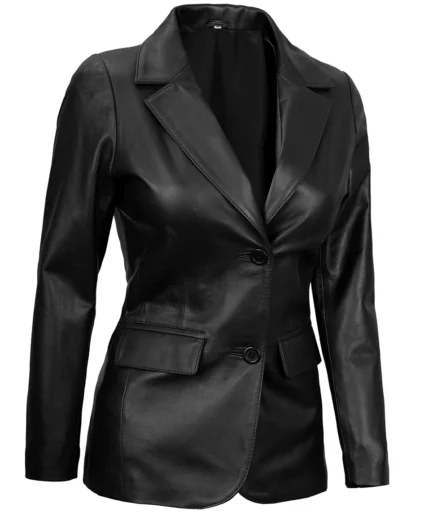 womens-two-button-real-lambskin-black-leather-blazer