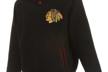 Chicago Blackhawks Commemorative Black Wool Varsity Jacket
