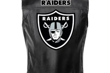Las Vegas Raiders Black Leather Vest