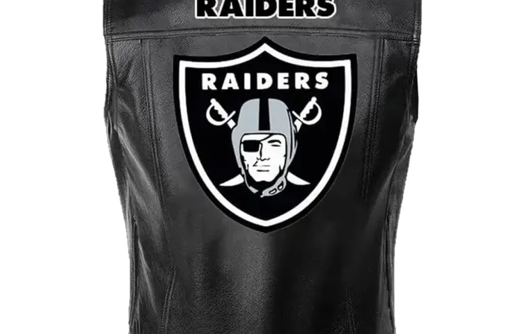 Las Vegas Raiders Black Leather Vest
