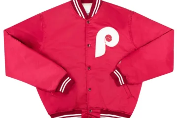1980s Phillies Red Satin Bomber Jacket