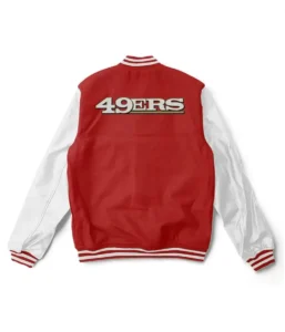 San Francisco 49ers Varsity Red and White Jacket – Men’s Classic NFL Letterman Style