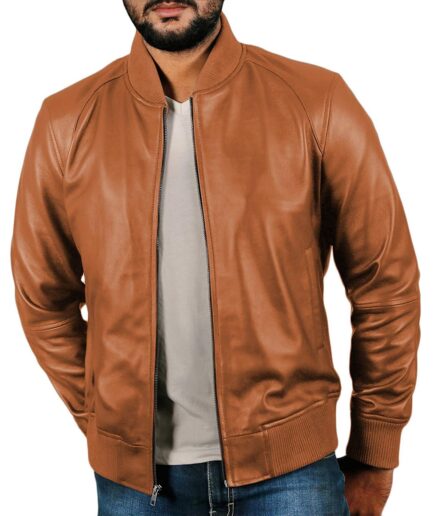 Men’s Vintage Brown Leather Varsity Bomber Jacket - Vade Blanc