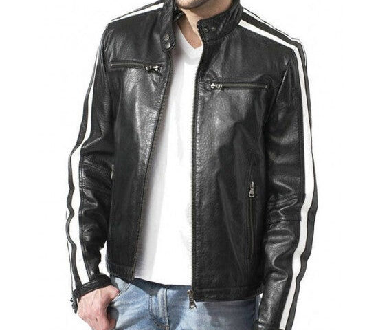 Black Leather Racer Jacket