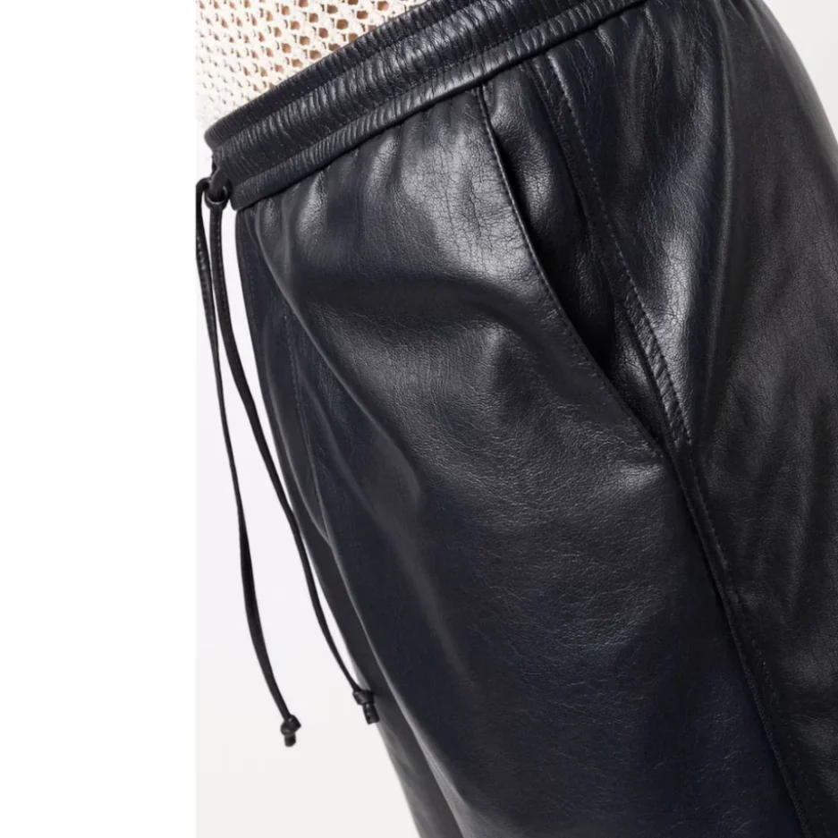 Men’s Classic Black Leather Shorts