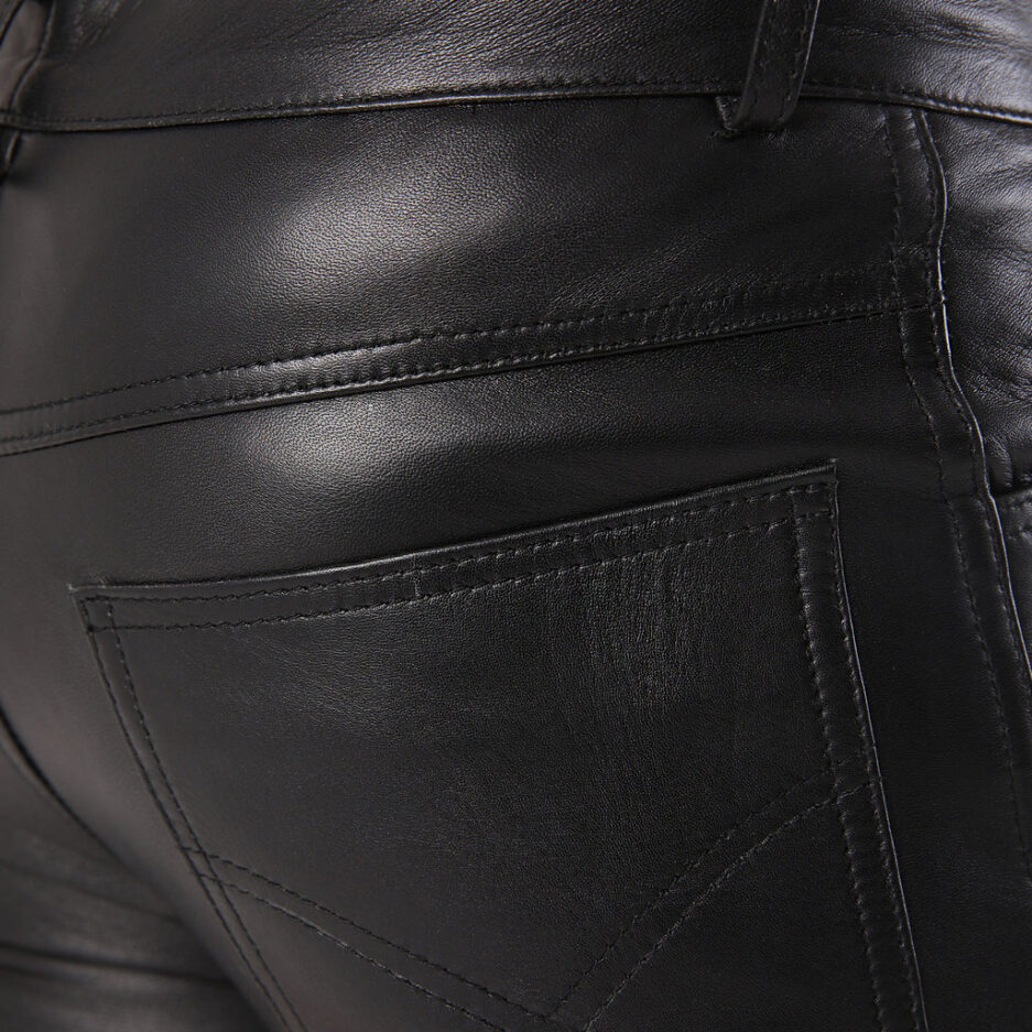 Sculpted Fit Men's Black Leather Shorts for Party & Clubwear