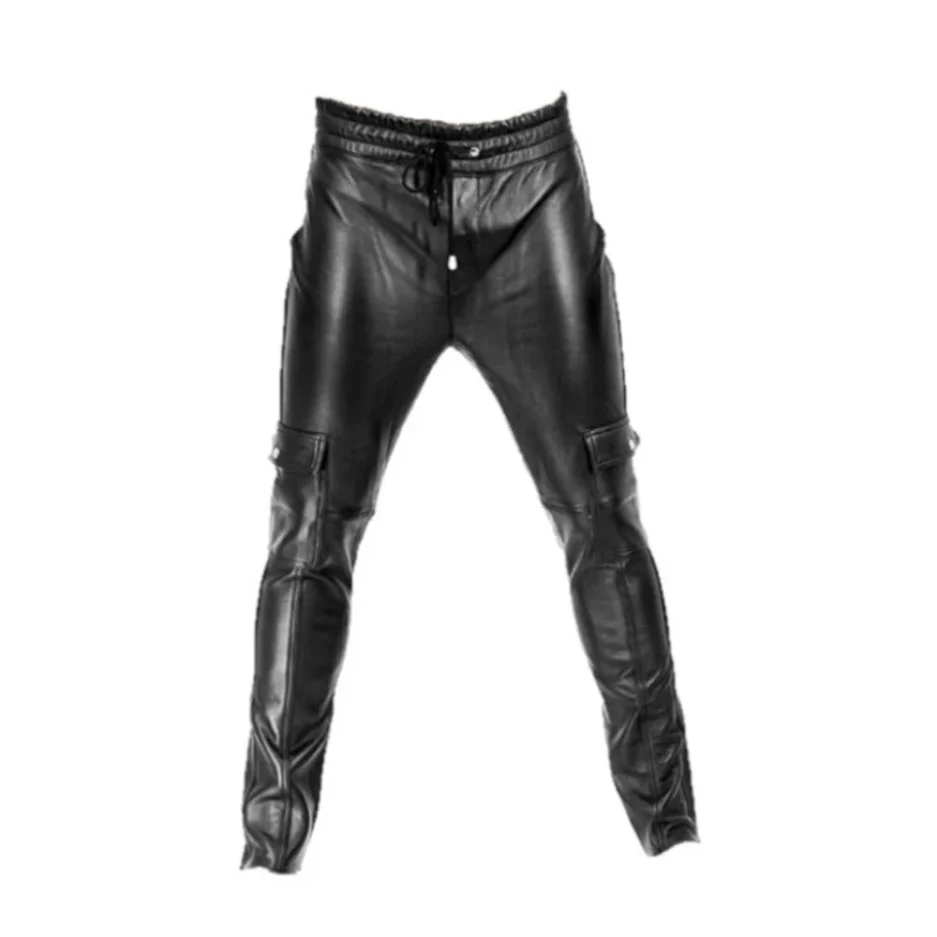 SlimFit Drawstring Leather Joggers – Urban Flex Street Trousers