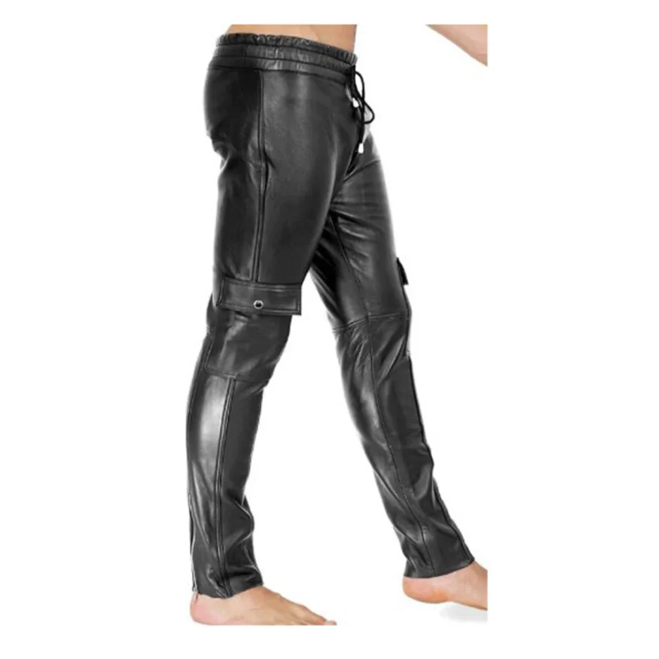SlimFit Drawstring Leather Joggers – Urban Flex Street Trousers