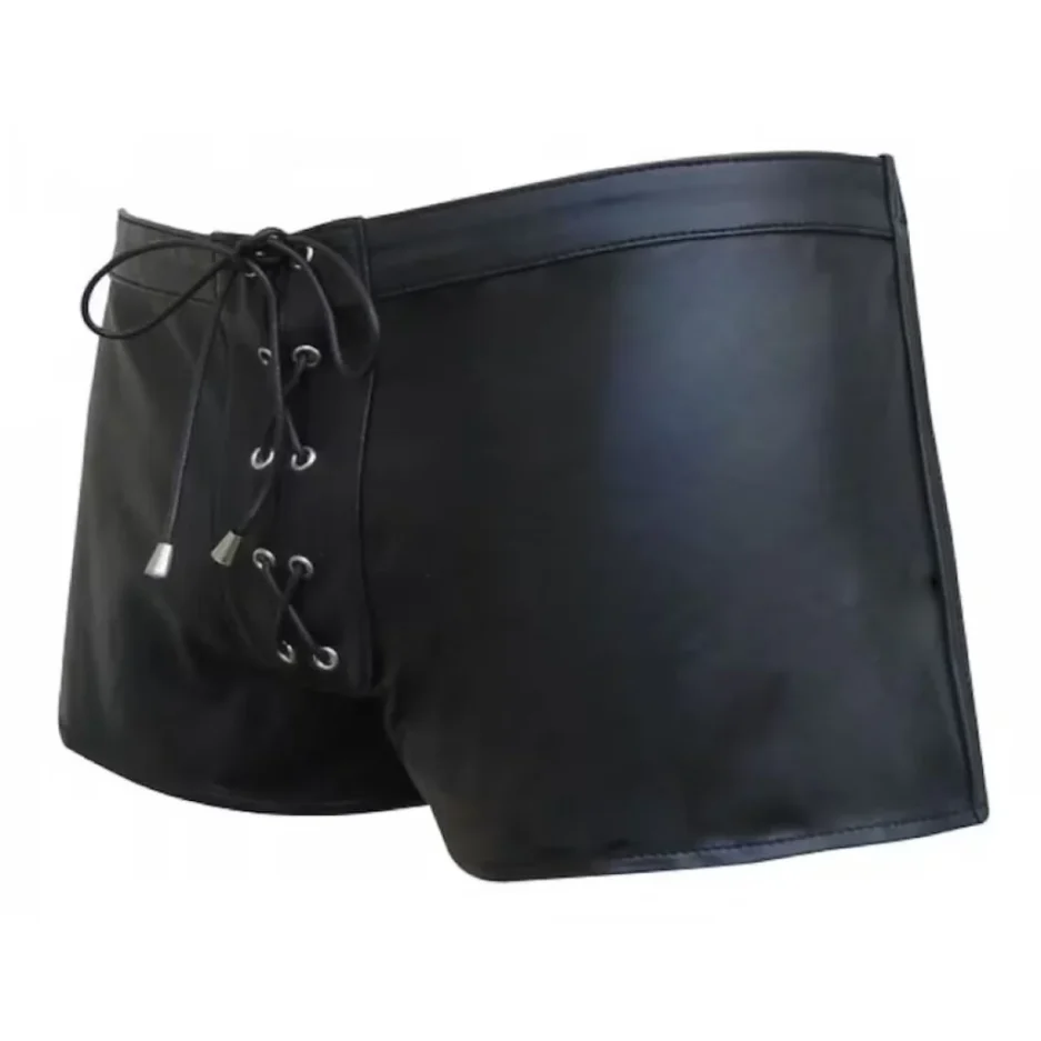 Ultra-Fitted Leather Boxer Shorts – Sleek Bold Look for Men