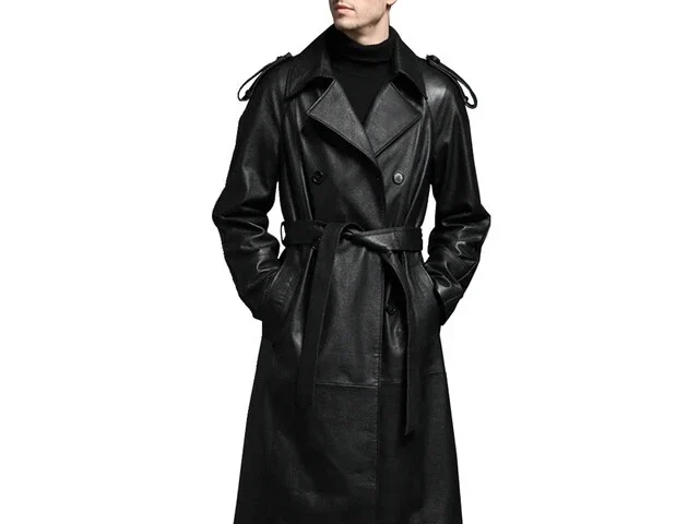 longline leather coat