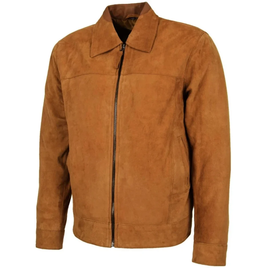 Men's Brown Suede Leather Jacket