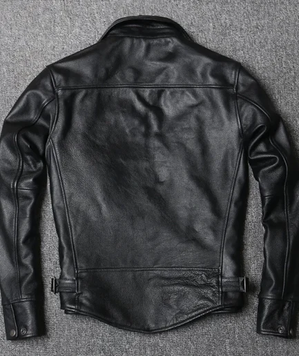 Men’s Minimalist Black Leather Jacket