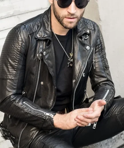 Men’s Black Leather Biker Jacket