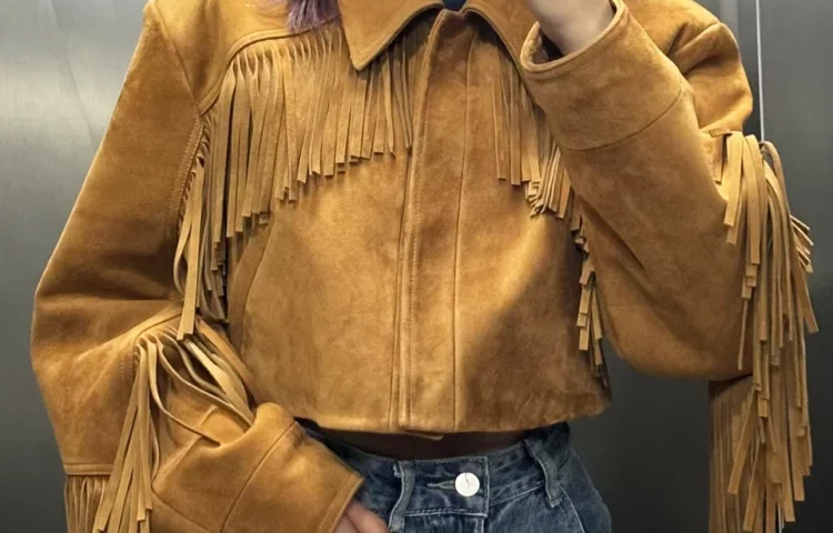 Tan Suede Fringe Jacket