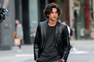 Timothée Chalamet – Red Carpet Leather Elegance
