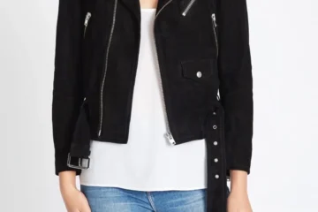 Women’s Classic Black Suede Biker Jacket