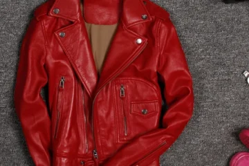 Women’s Red Moto Jacket