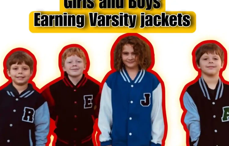 girls and boys in earning varsity jackets