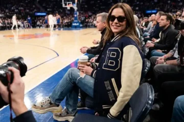 Celebrity Courtside Fashion: The Varsity Jacket Revival