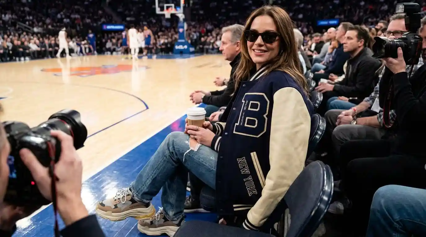Celebrity Courtside Fashion: The Varsity Jacket Revival