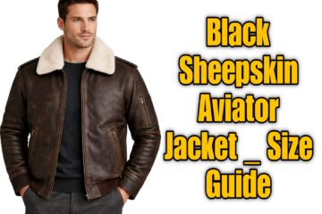 black sheepskin aviator jacket