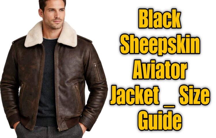 black sheepskin aviator jacket