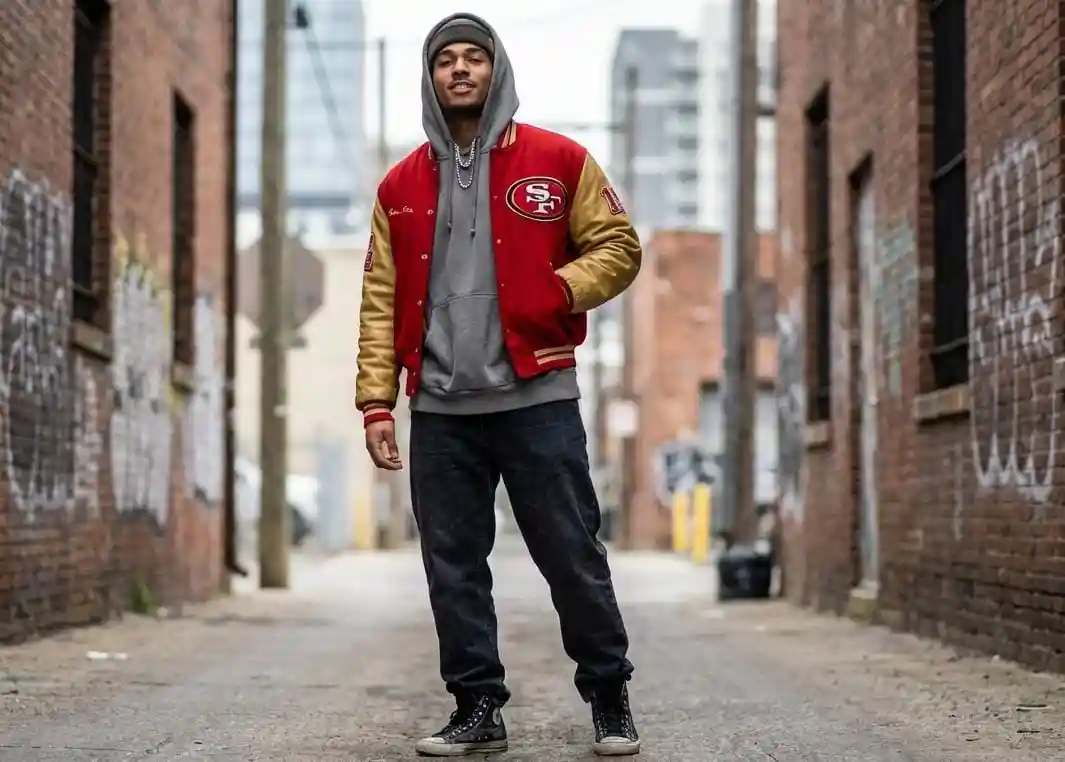How to Pair a 49ers Letterman with High-Top Sneakers and Oversized Hoodies